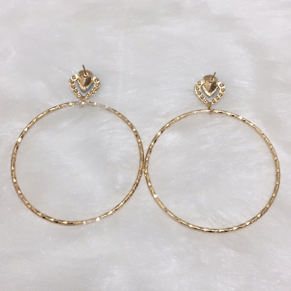 🌹Palm Beach Statement Dangle Hoop Earrings - Picture 3 of 4